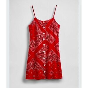 Gap Linen Blend Tie Back Mini Dress
Red Bandana Print Sleeveless Women's L, NWT